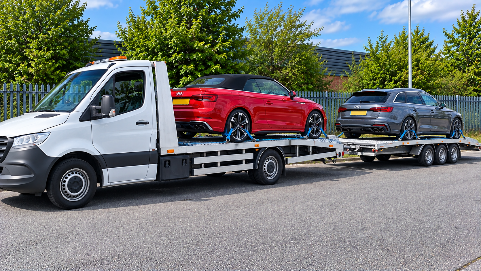 Vehicle being collected for transport by ResQ Direct