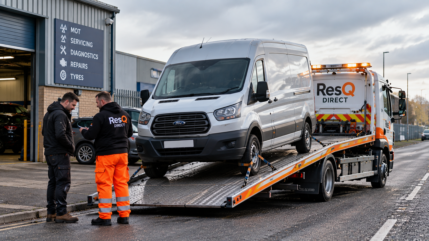 Van being recovered by ResQ Direct